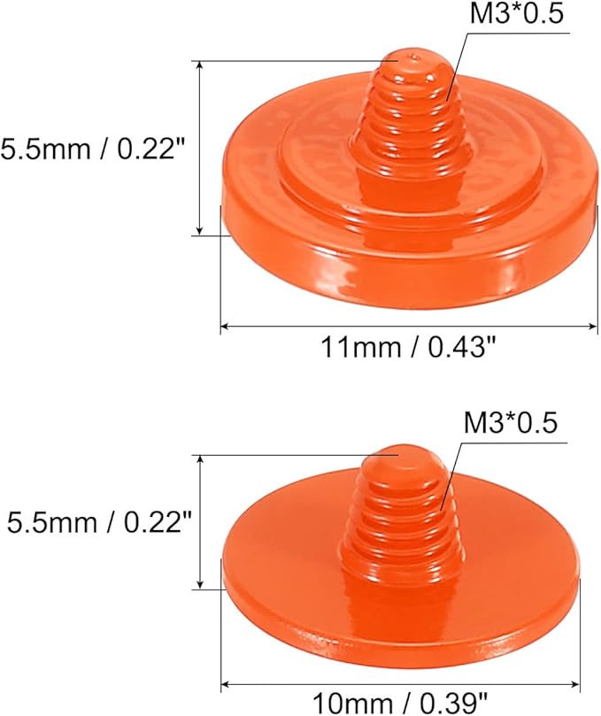 PATIKIL Camera Shutter Button, 2 Pack Soft Shutter Release Button Pure Copper Camera Button Suitable for Nikon for Fujifilm for Leica DSLR/SLR Camera, Orange