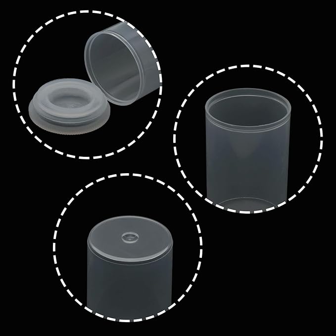 PINE & LINEN 12pcs Clear Film Canisters with Lids,33mm/1.3inch Caliber Plastic Film Canisters Camera Reel Containers, Storage Containers for Science Art Projects/Sewing Hobbyists