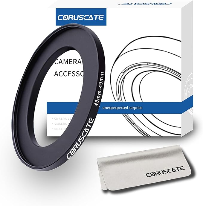 43mm to 49mm Camera Lens Adapter,Change The Filter or Lens Size from 43mm to 49mm.Compatible All 49mm Thread Filter Accessory.