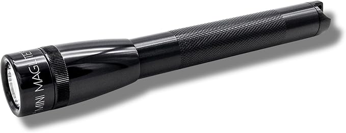 MagLite Mini LED Flashlight - Ultra Bright 127 Lumens, Adjustable Beam, Water-Resistant IPX4, Shock Resistant, 2 Power Modes, includes 2 AA Premium Alkaline Batteries - (Combo Pack, Black)