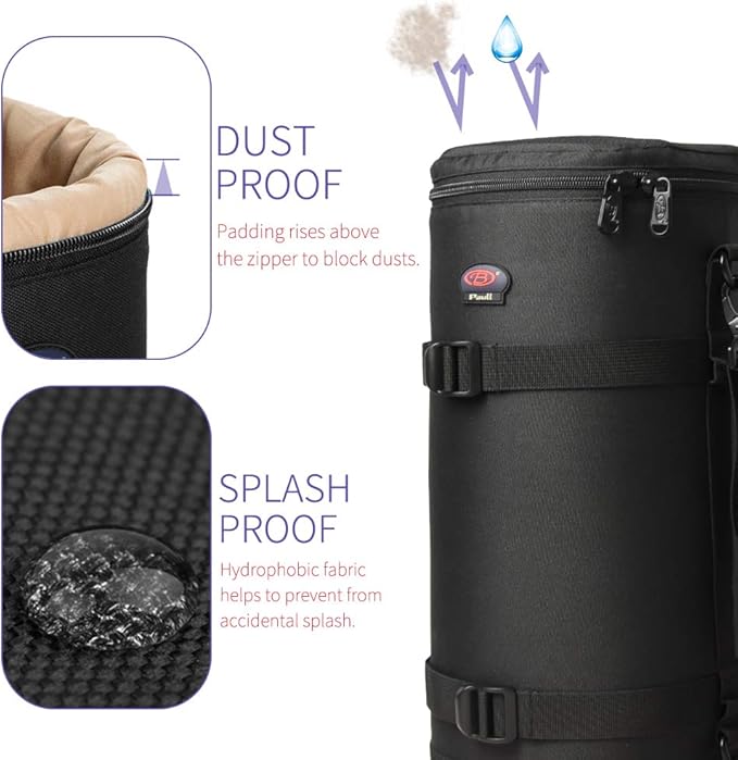 BPAULL Lens Pouch For DSLR Camera Lens Fits for Canon, Nikon, Pentax, Sony, Olympus, Panasonic, and other Lens