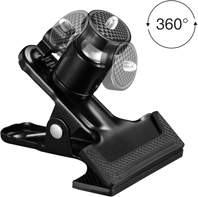 SUPON Multi-Function Tripod Clip Clamp Flash Holder Mount with 360 Swivel Photography Ball-Head for SLR, DSLR, Video Cameras, Studio Backdrop