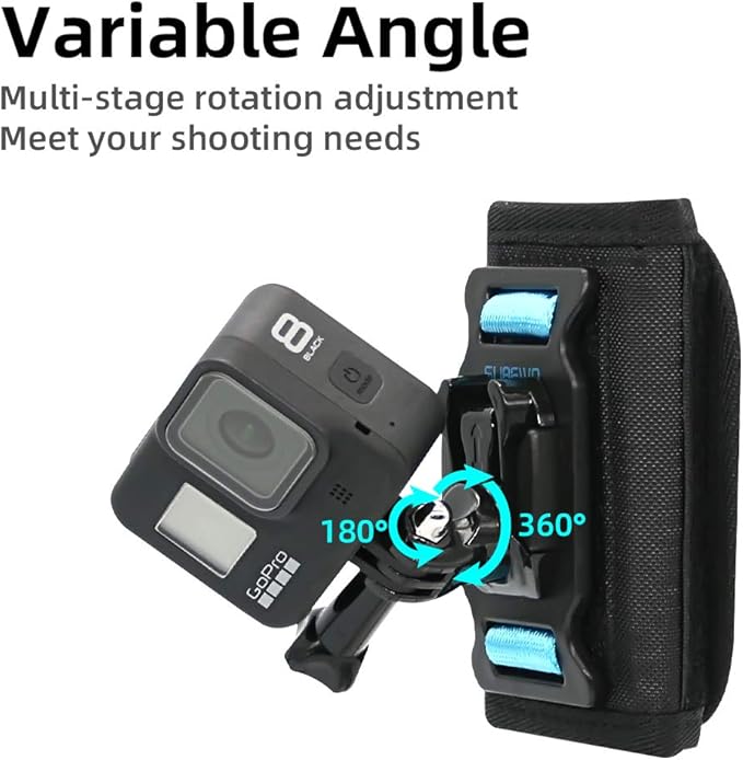 SUREWO Backpack Shoulder Strap Mount with Adjustable Shoulder Pad Compatible with GoPro Hero 13/12/11/10/9/8/7/6/5/4,DJI Osmo Action 6/5 pro/4/3,AKASO/Crosstour and Most Action Cameras