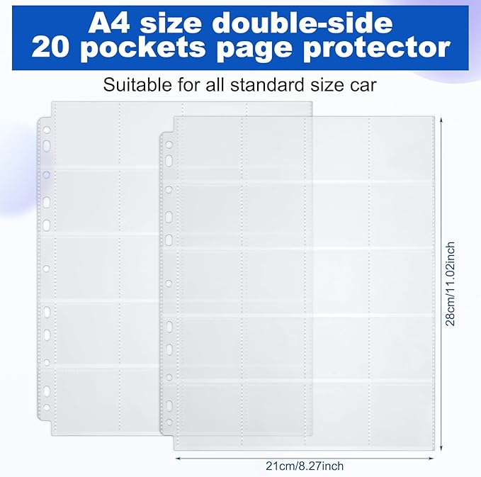 Fuyoooo 50 Pack Protective Photo Slide Pages Holds 20 35mm Slides Top Loading Photo Page Sleeves for 3 Ring Binder Holds 1000 2 x 2 Inch Photos Clear Archival Slide Storage Album Refill Preservers