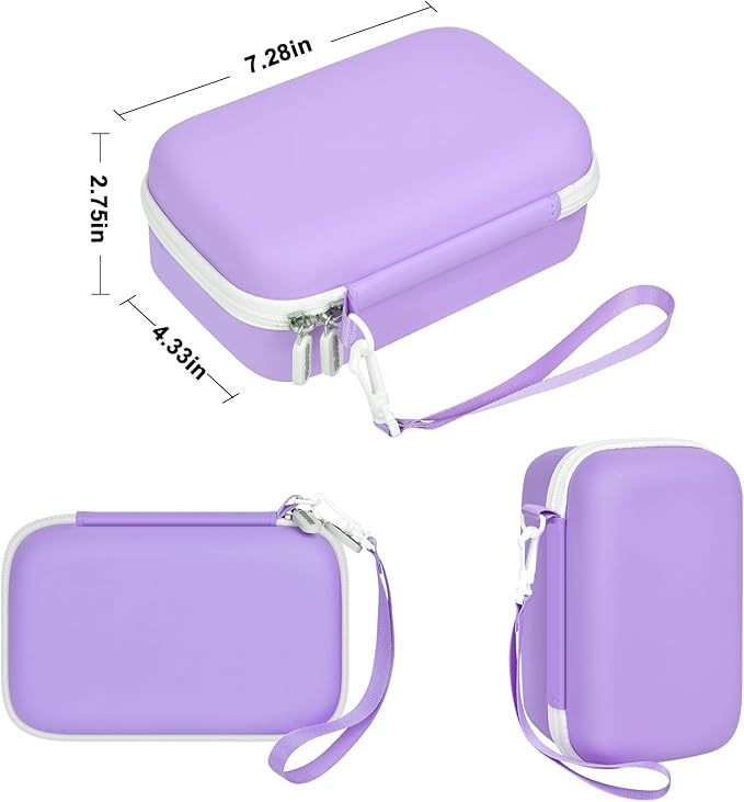 Kids Camera Case Compatible with Cimizi/for Dylanto/for Gofunly/for DUDUDRAGON/for HiMont Instant Print Cameras & Film Cameras, Shockproof Organizer with Removable Divider & Mesh Pockets