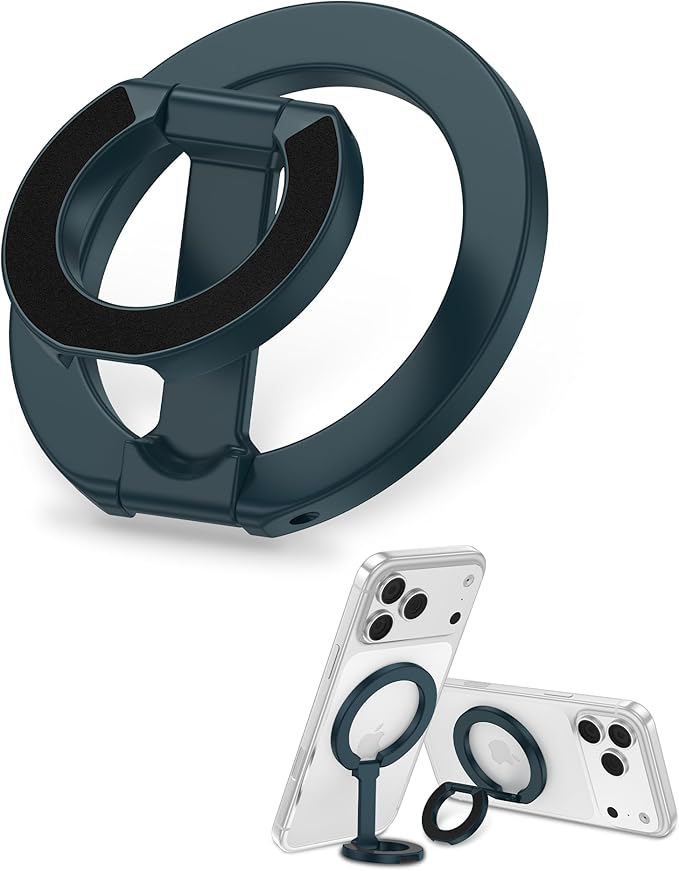 Mag Safe Phone Grip for iPhone 17 Pro Max Apple MagSafe Kickstand, Magnetic Finger Ring Holder, Foldable Magnetic Grip Metal Loop Stand MagSafe Car Mount,iPhone 17 Pro Max/17Pro/16e/16/15/14/13/12