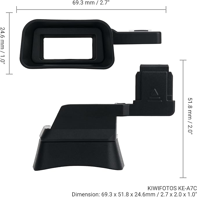 KIWIFOTOS Soft Silicone Extended Viewfinder Eyecup Eye Cup Eyepiece for Sony A7C A7 C Camera, Install via Camera HotShoe [Not Fit Sony A7C II, A7CR]