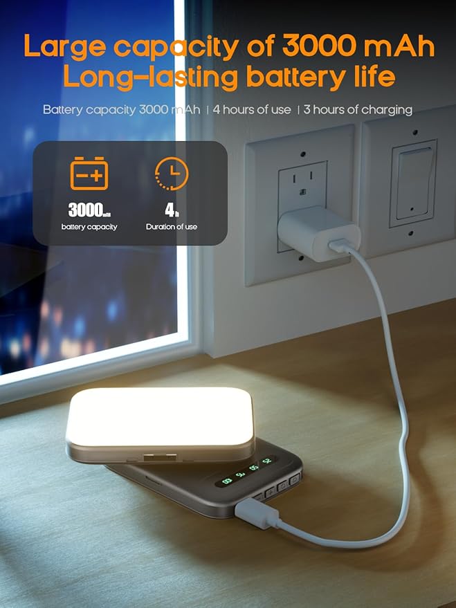 RGB Selfie Light for iPhone, Portable Phone Light Clip with 4 Light Modes & 10 Brightness Levels, Rechargeable 3000mAh Selfie Light for Phone, TikTok, Makeup, Zoom