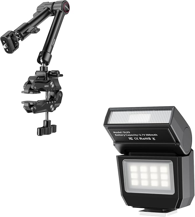 ULANZI HD02 Magic Arm Super Clamp Kit and SL03 Mini Flash