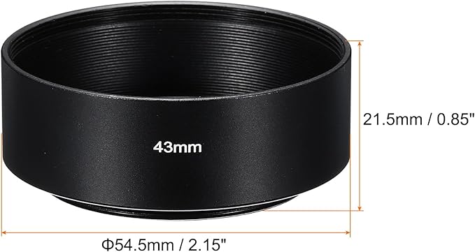 PATIKIL 43mm Lens Hood, Standard Focus Frosted Surface Anti-Reflective Inside Hood for Camera Lens, Black for Nikon, for Fujifilm, for Pentax, for Leica