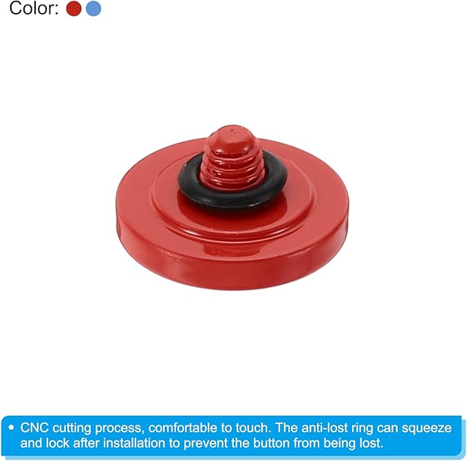 PATIKIL Camera Shutter Button, 2 Pack Soft Shutter Release Button Pure Copper Camera Button Concave Suitable for Nikon for Fujifilm for Leica DSLR/SLR Camera, Red Blue