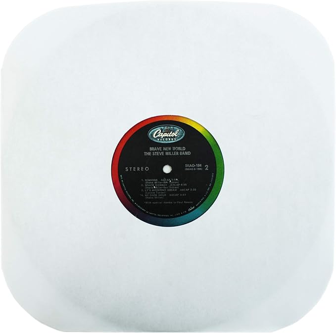 (100) Archival Quality Acid-Free Heavyweight Paper Inner Sleeves with Hole for 12" Vinyl Records - Durable 20# Paper - Easy Record Insertion - #12IW