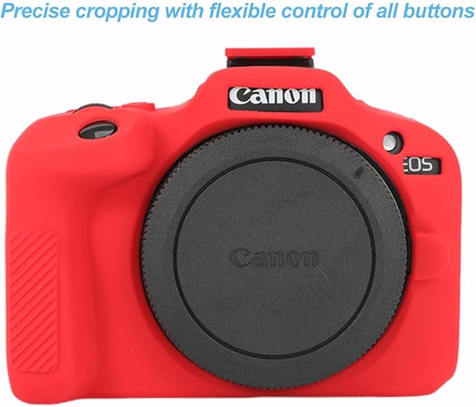 Pocoukate Case for Canon EOS R100 Camera, Soft Silicone Protective Cover Skin with EOS R100 Screen Protector Accessories for Canon EOS R100 Mirrorless Camera Silicone Case - Red