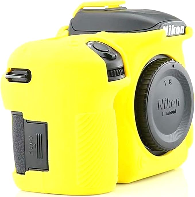 Professional Secure Silicone Camera Cases Bag Housing Rubber Body Skin for Nikon D7500 Digital SLR Camera (Yellow)