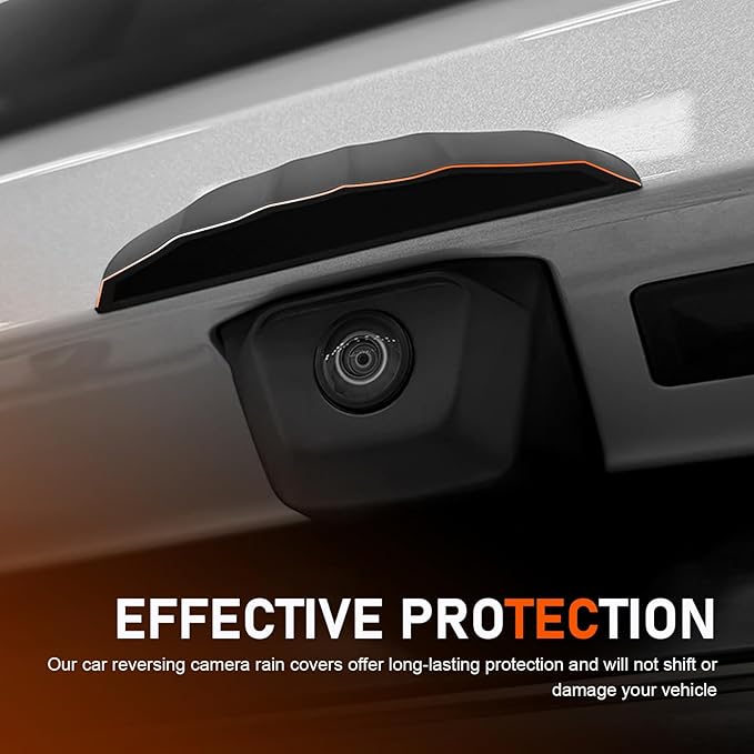 Car Rear View Camera Cover, Heat-resistant Wider Camera Cover for Clear Imaging Free from Rain, Anti-rain Protective Lens Shield with Grooved, for Most Cars (Black #01)