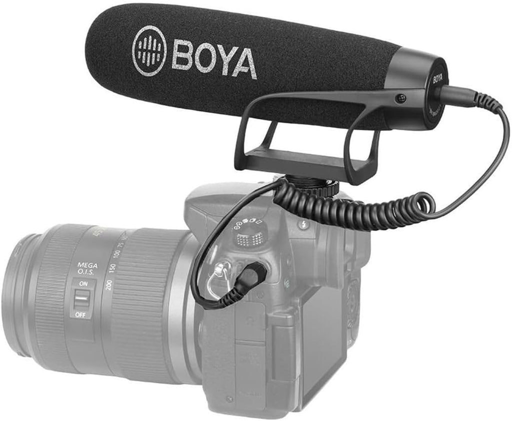BOYA BY-BM2021 Lightweight Cardioid Video Shotgun Microphone for Smartphone DSLR Electrit Directional Condenser Shotgun Video Microphone Nikon Canon Sony DSLR Camera Camcorder