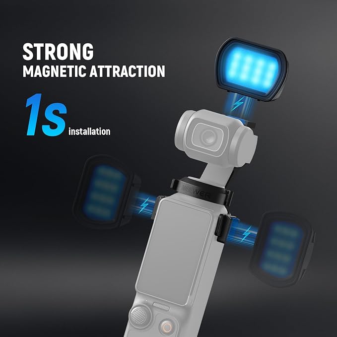 NEEWER Basics Magnetic RGB Light Compatible with DJI OSMO Pocket 3 Gimbal Camera & Creator Combo Accessories, 1W USB C Rechargeable Plastic LED Auxiliary & Fill Lighting for Selfie Vlog Video, M21C