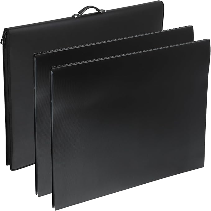 Picturesque Pro Presentation Case- Professional Art Portfolio Folder for Artwork up to 24x36- Zippered Case - Archival Storage Solution w/Two Removable Spiral-Bound Refill Books of 20 Clear Sleeves