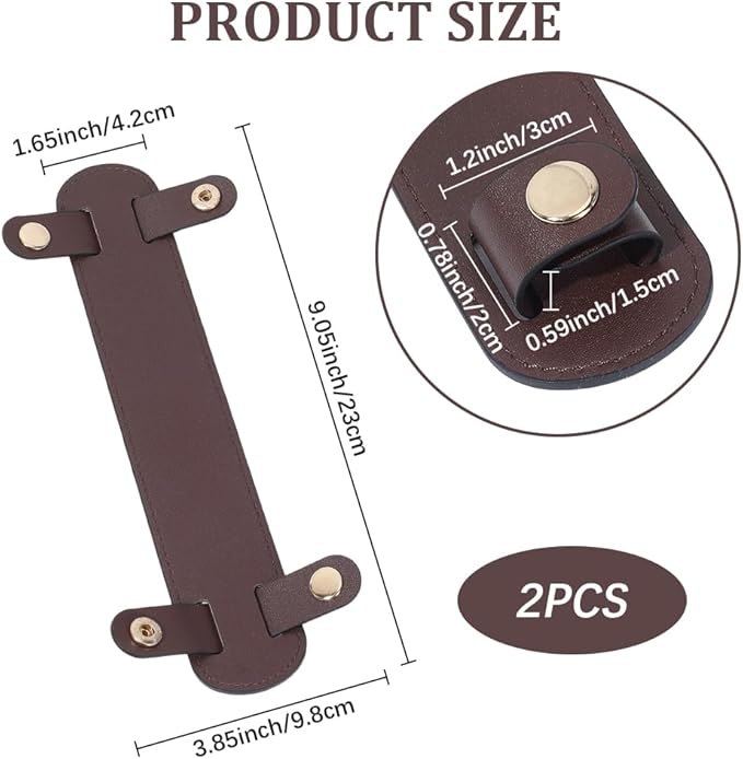 2Pcs PU Leather Strap Pad Bag Shoulder Strap Cushion Protector Detachable Handle Wrap Covers for Pressure Relief Messenger Camera Purse Tote Backpacks Handbags Coconut Brown 9x3.9 Inch
