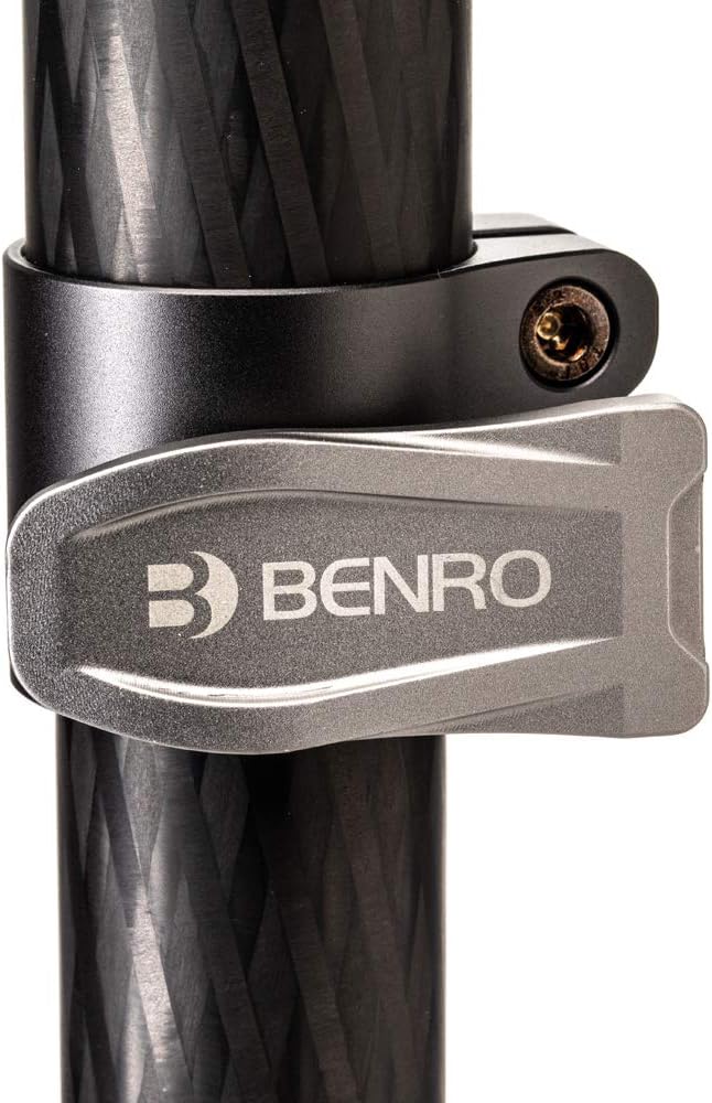 Benro Carbon Fiber Monopod – 6-Section Lightweight Travel Monopod with Twist Locks, Folding Base, 360° Swivel, and High Load Capacity for DSLR, Mirrorless & Video Cameras (MSD36C)