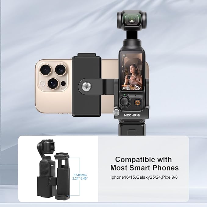 Multifunctional Metal Cage & Phone Holder Kit for DJI OSMO Pocket 3, with Cold Shoe, 1/4" Thread for Selfie Sticks or Mini tripods, MR79024