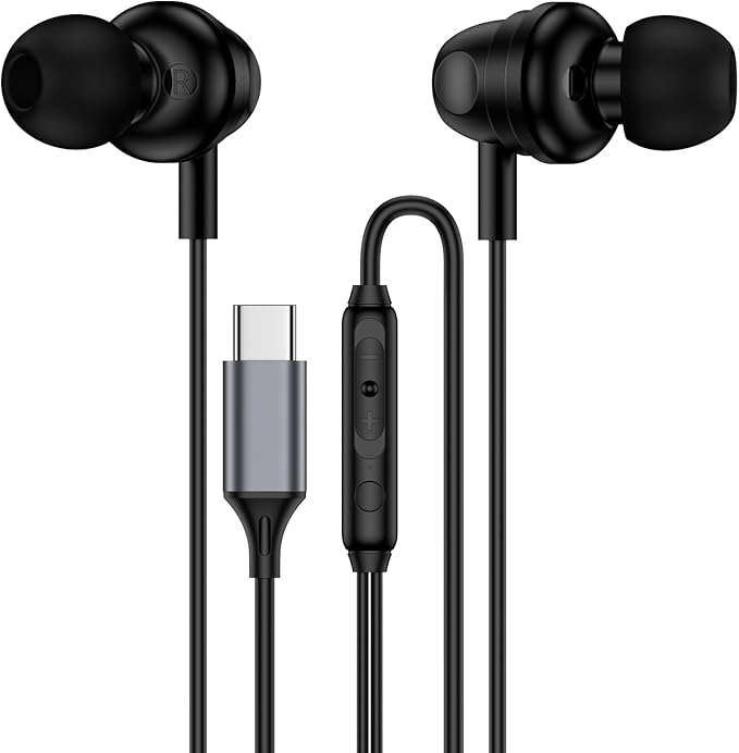 Pixel Wired Earbuds USB C for Google Pixel 10 Pro XL/Fold,10 Pro,10,9a,9 Pro XL,9 Pro Fold,9,8a,8Pro,8,7a,7Pro,7,6a,6,5a,5,4a,4XL,3a,3XL,3,2XL,2,USBC in-Ear Headphones Type C Wired Ear Buds Earphones