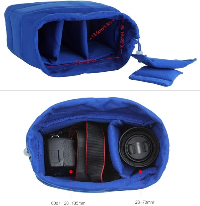 Koolertron Shockproof Camera Photo Bag for SLR TLR Camera Insert Partition Padded Case,Can be Put Directly Into the SLR Camera Bag With Freely Adjustable Compartment