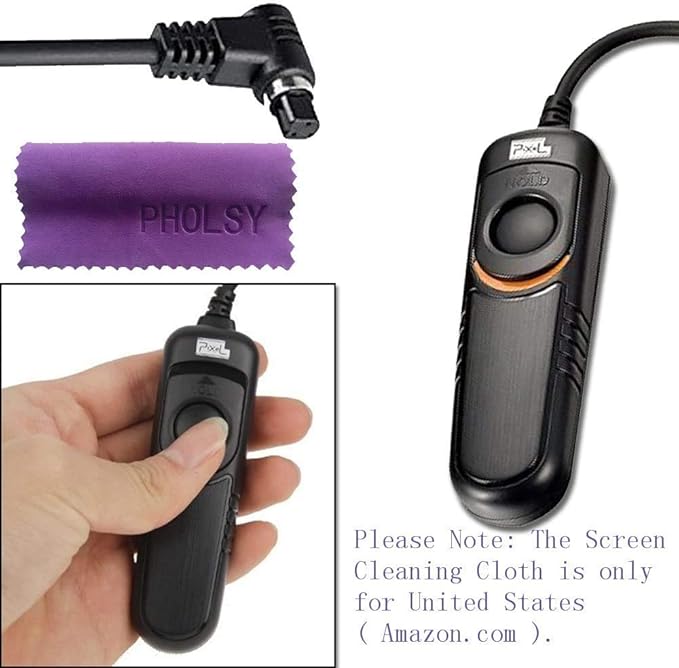 Pixel Remote Shutter Switch N3 Shutter Release Cable Compatible with Canon EOS Cameras with Screen Cleaning Cloth, Replaces RS-80N3