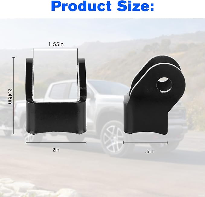 Weld On Shock Mount Heavy Duty Shock Mount Bracket Kit for Trailer Axle Rear Shock Mount Bracket Weld-On, Curved Shock Mount Tabs Universal Shock mounts - 1 Pair