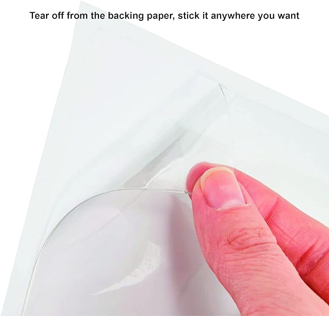 IMAGAME Clear Adhesive 5" x 7" Index Card Pockets with Top Open for Loading, 50 Pack, Plastic Labels Holders for Storage Bins and Library Card, Organizing and Protecting Your Index Cards or Photos