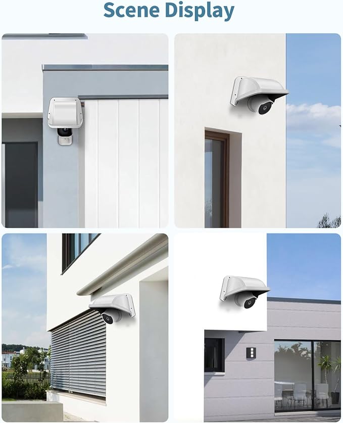 Universal Sun Rain Cover Shield, Outdoor Security Cameras Cover, Backup Camera Rain Shield for Surveillance System, Weatherproof White Case
