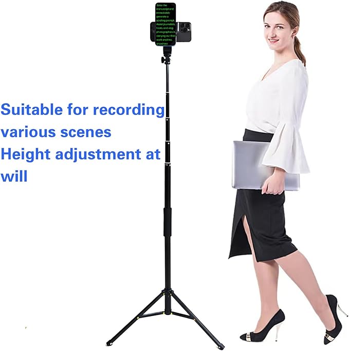 Teleprompter iPhone & Android, Double Phone Holder for Video Recording, Neewer Teleprompter Kit, The Collapsing Design Allows for Easy Storage and Transport (67" Floor-Standing)