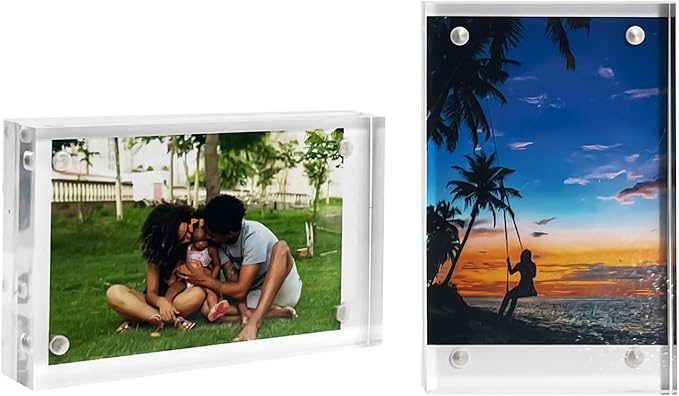 LAGIPA Polaroid Picture Frame, Instax Mini Frame, Desktop Acrylic 2x3 Wallet Size Small Photo Frame, Fits Perfectly 2.1”x3.4” Instax/Polaroid Go Instant Film (2 Pack)