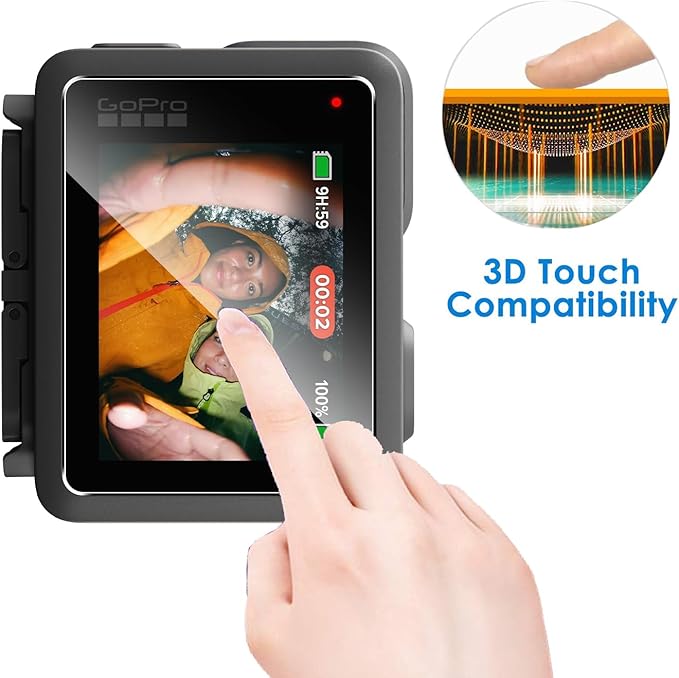 2 Pack Compatible with GoPro Lit Hero Screen Protector + 2 Pack Camera Lens Protector,Full Coverage 9H Tempered Glass Film,HD Clear Scratch Resistant for GoPro Lit Hero Accessories