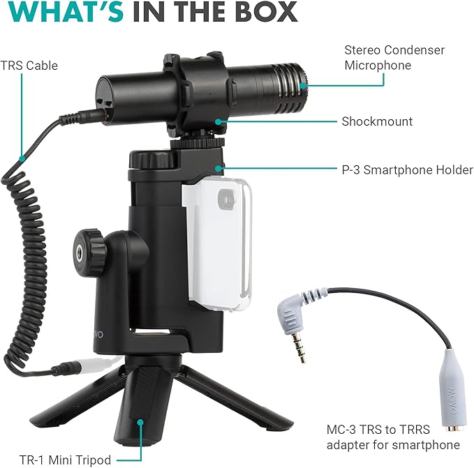 Movo Vlog Kit Bundle for Creators - Phone Rig, Tripod, Microphone - Mobile Video Kit for iPhone and Android - Perfect Smartphone Accessories Kit for Vlogging, Filming, YouTube Recording, and More