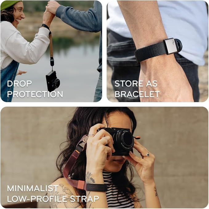 Peak Design Cuff Camera Wrist Strap, Compatible with DSLR, Compact and Point-and-Shoot Cameras, Low Profile, Quick Release