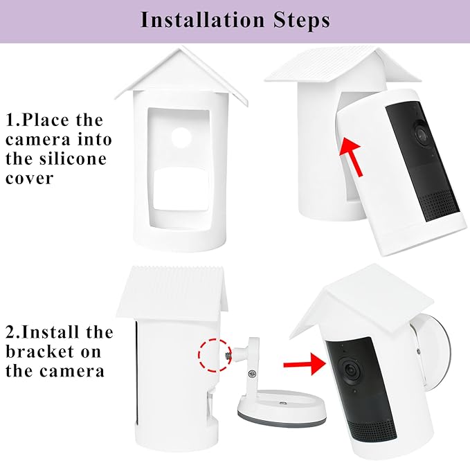 Silicone Cover Compatible with Ring Outdoor Cam Plus(2025 Release),Soft Waterproof & Snowproof Silicone Case,UV & Heat Resistant Sun Rain Shade,White