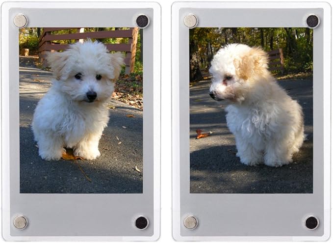 FoRapid 2 PCS 3-inch 2-Sided Clear Acrylic Refrigerator Magnetic Photo Frame-Elegant Frameless Display Fujifilm Mini 9 8 8+ 70 7s 90 25 26 50s Film/Cards/Memos/HP Pocket Photo Paper/2x3 Photo