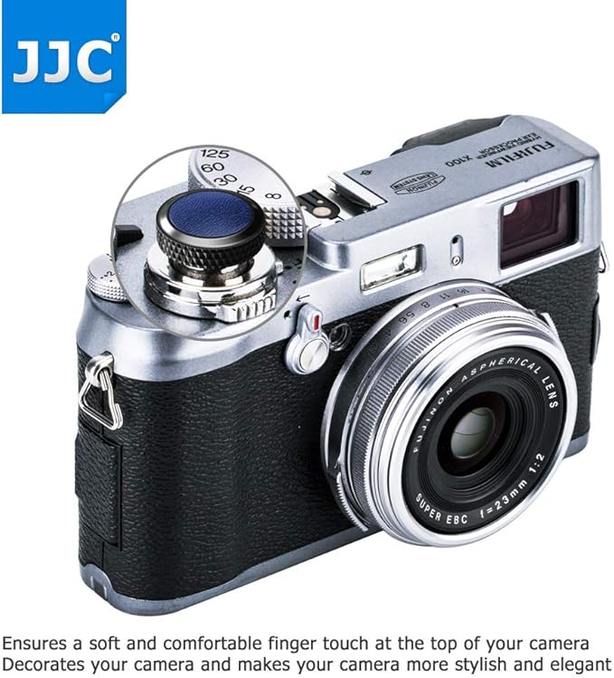 Soft Camera Shutter Release Button Cap for Fuji X-T30 III XM5 X Half X100VI X-T30II X-T20 X-T10 X-E5 X-E4 XE4 X-E3 X-E2 X-E2S X-E1 X-T4 XT3 X-Pro3 XPro2 X100V X100F X100T X100S X30 GFX100RF Black+Blue