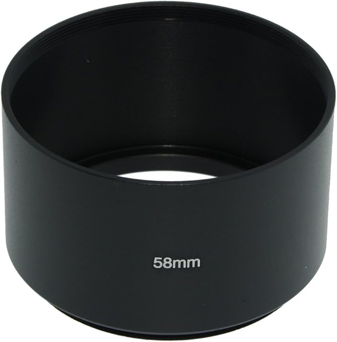 SIOTI 58mm Lens Hood, Oxidation Matte Anti Reflective Treatment, Aluminum Alloy, with 1 * 62mm Lens Cap, Compatible with Sony/Canon/Nikon/Fuji etc >85mm Camera Lens