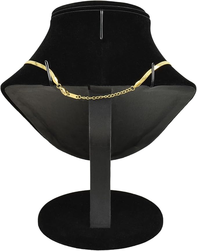 MOOCA 3 Pcs Set Black Velvet Combination Display Jewelry Stand Bust for Necklaces, Earrings, Rings, Jewelry Display For Vendors