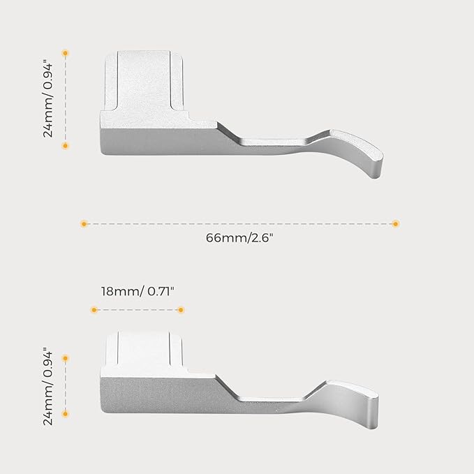 Thumb Grip with Hot Shoe Cover for Fujifilm X100V/X100VI Metal Camera Hot Shoe Thumb Hand Grip Accessories (Aluminum Alloy-Silver)