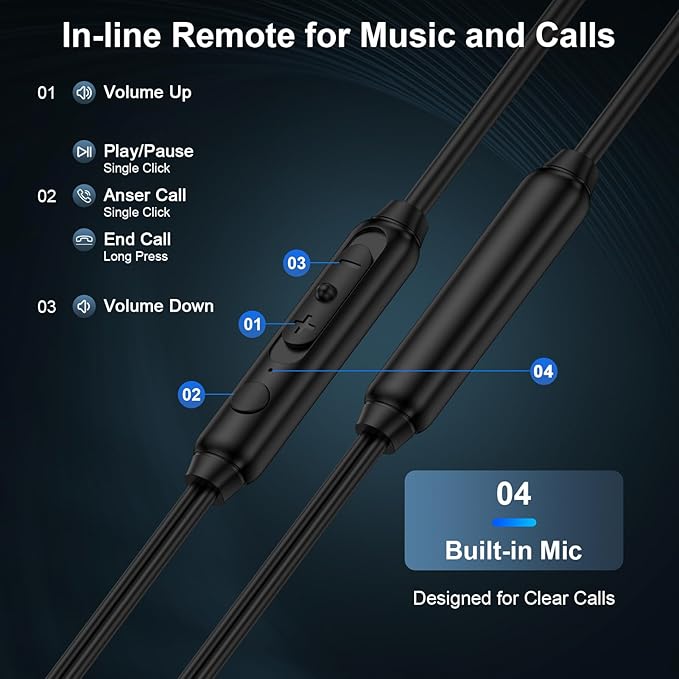for Samsung Earbuds USB C Wired Ear Buds Compatible Glaxy S26 Ultra S26 S25 FE S25 Ultra A36 A56 A17 A56 A16 S24,Type C in-Ear Headphones Earphone Headset with Microphone for iPhone 17 Pro Max Air 16