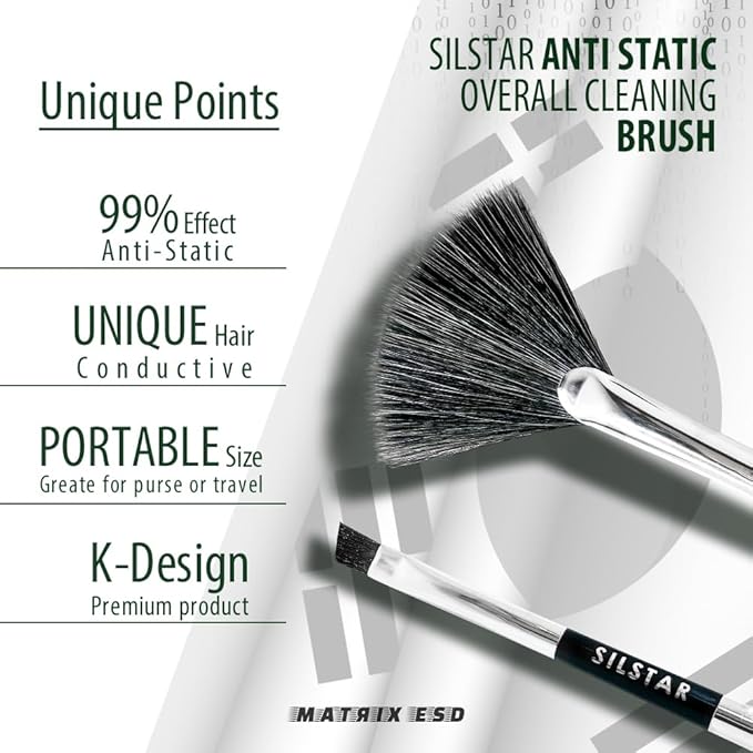 Matrix Anti Static Overall Dual-Action Cleaning Brush -Ideal for Model Kits, Figures, and Intricate Items