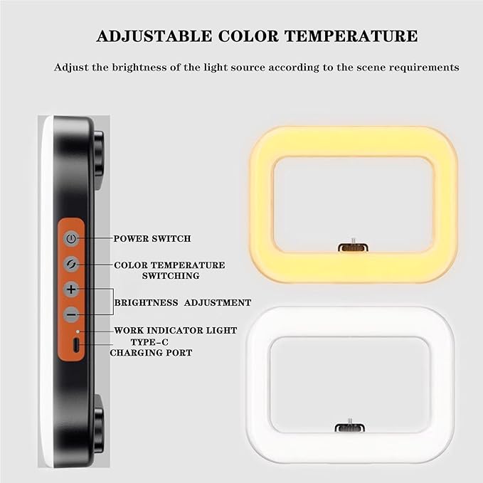 Portable Ring Light,Handheld Selfie Light Kit,LED Phone Video Stabilizer Light with 8000mAh Battery for iPhone Light Video Recording,Camera Video, YouTube, TikTok,Makeup Lights