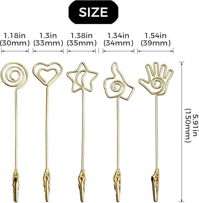 5pcs notepad, wedding supplies, table number holder, paper clip, photo frame, multifunctional table picture holder, metal matchstick extender, jewelry bracelet, necklace bracelet auxiliary tool