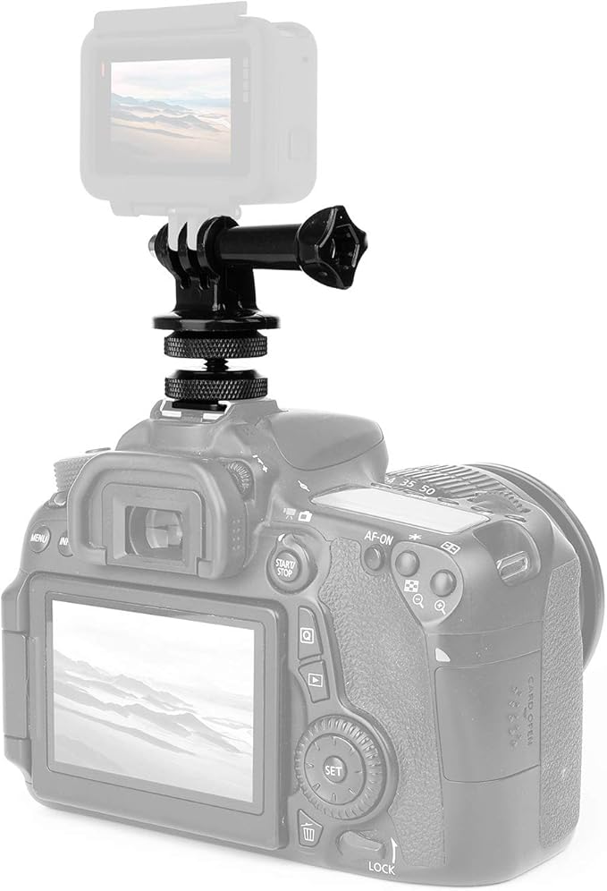 Anwenk Camera Hot Shoe Mount Adapter Compatible with GoPro Adapter Gopro Hero 7 6 5 4 Attaching on Gopro DSLR Camera or Ring Light Photography