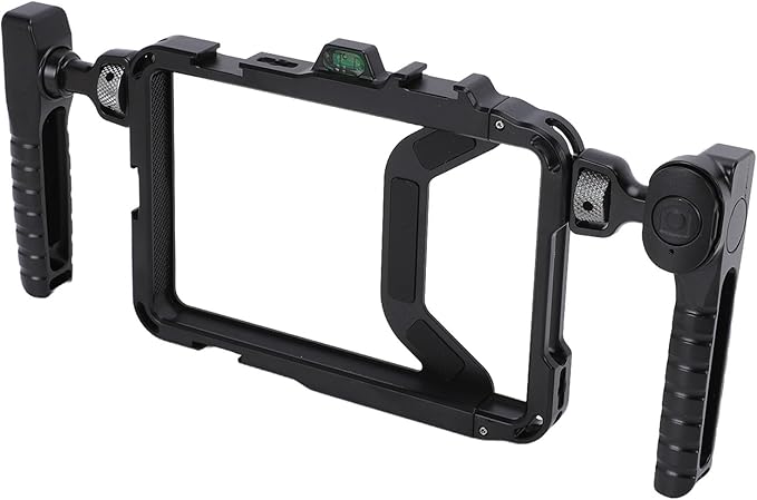 Phone Cage, Professional Aluminum Alloy Smartphone Video Rig with Rotatable Handles, Dedicated Shutter Key, Cold Shoe Mount, 1/4 3/8 Inch Mounting Screws, Compatible with 14 to