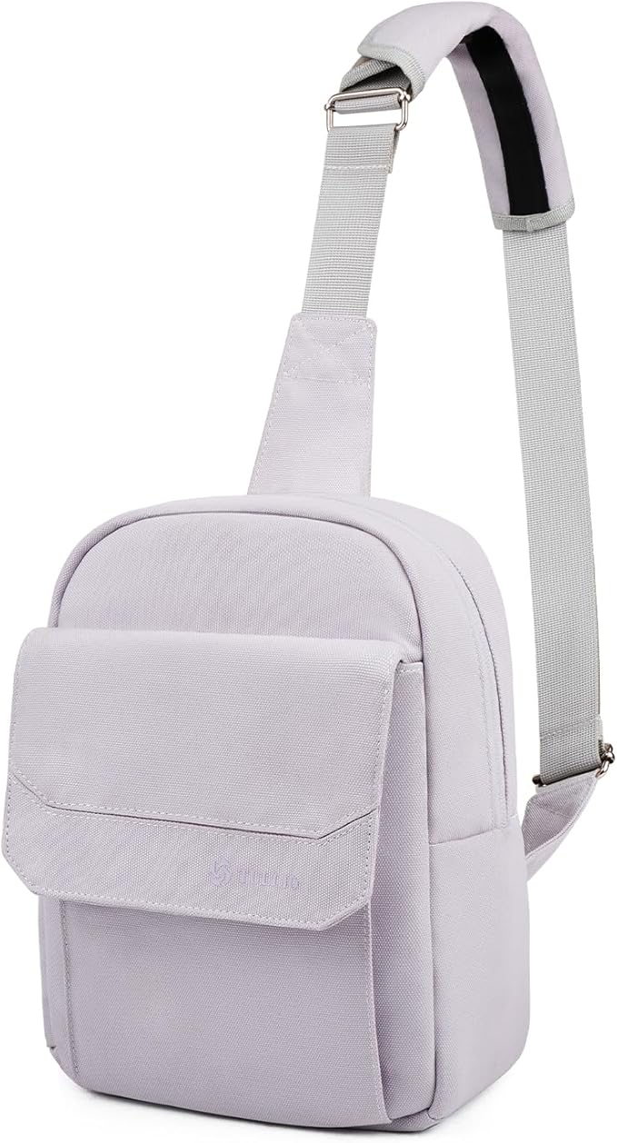 TULLIO Small Camera Bag Crossbody Canvas Sling Bag Purse Waterproof Dslr Bag Compatible with Nikon Sony for Men and Women Off white