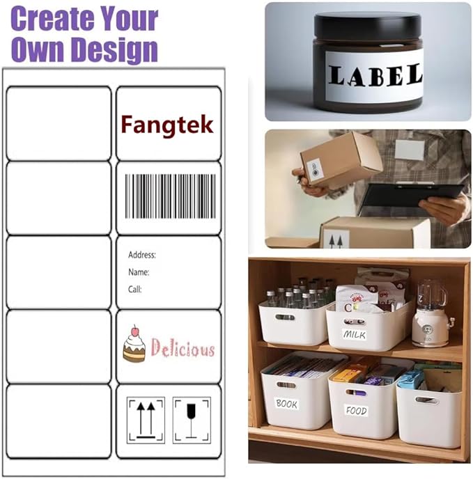 2” x 4" Label Stickers Shipping,1000 Mailing Labels, Printable White Sticker Label for Laser Inkjet Printer, Permanent Adhesive Mailing Address Labels for Packages Envelopes (100 Sheets)
